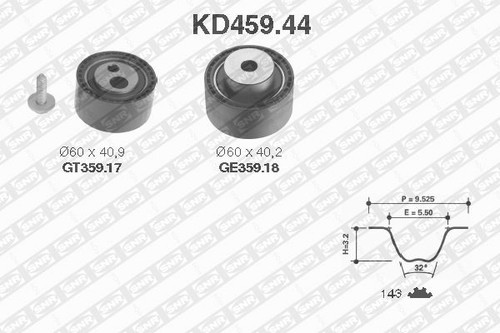 Timing belt set for citroën - belt,