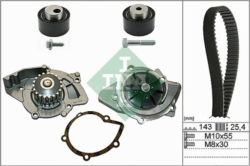 Water pump timing belt set - water,